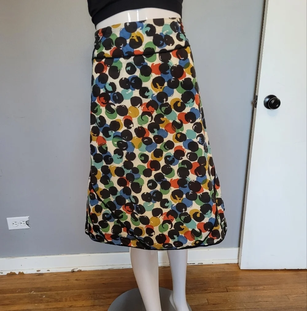 Anthropologie Edme & Esyllte Watercolor Polka Dot Skirt, VGUC, Size 10 - Picture 2 of 11